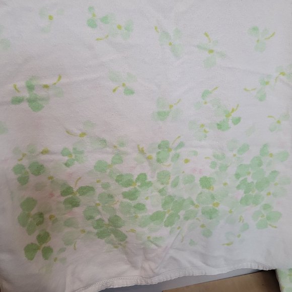 Vintage 70s Halston For Fieldcrest Towel Set of 3 Green Floral Light Pink 2 Bath - Picture 6 of 8